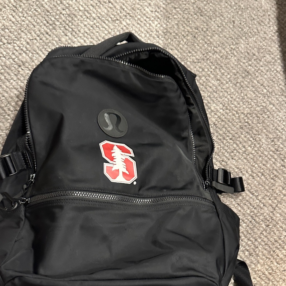 lululemon athletica Black Backpack with Stanford logo.